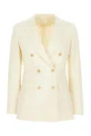 Max Mara Wool Blend Double-breasted Blazer In Bianco Avorio