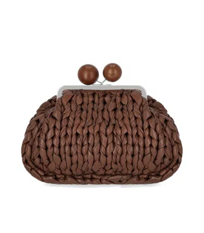 Max Mara Pasticcino Alibero Medium Brown Clutch