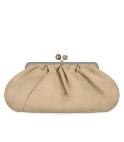 Max Mara Pasticcino Apio Large Beige Clutch In Sand