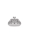 Max Mara Pasticcino Bruno Small Silver Clutch In Silver