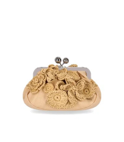 Max Mara Pasticcino Comune Small Beige Clutch In Sand