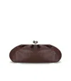 Max Mara Pasticcino Cristin Large Dark Brown Clutch In Brown