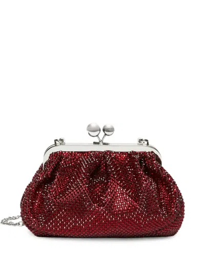Max Mara Pasticcino Crystal-embellished Shoulder Bag In Red