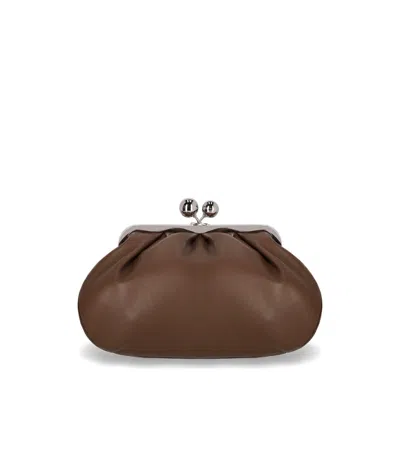 Max Mara Pasticcino Cubico Medium Brown Clutch