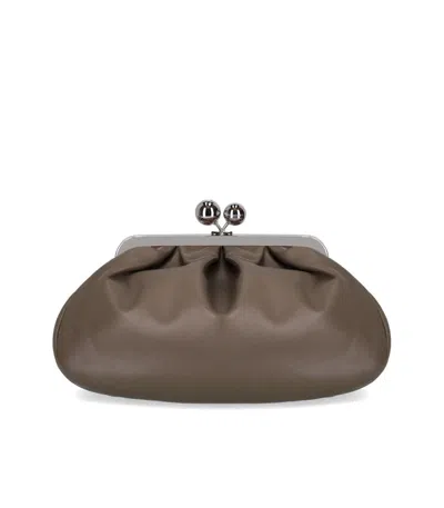 Max Mara Pasticcino Cubico Taupe Clutch In Brown
