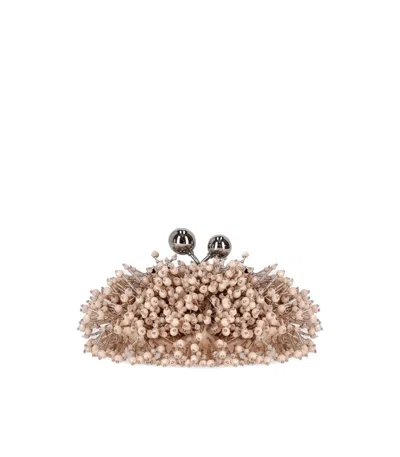 Max Mara Pasticcino Dotto Nano Pink Clutch