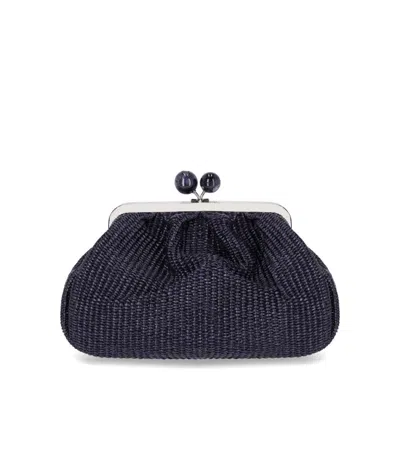 Max Mara Pasticcino Fortuna Medium Navy Blue Clutch