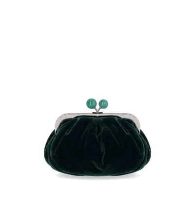 Max Mara Pasticcino Giochi Velvet Green Clutch Bag