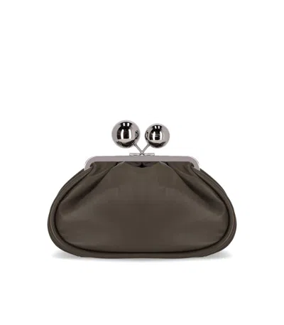 Max Mara Pasticcino Milvanew Medium Mud Clutch In Brown