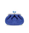 Max Mara Pasticcino Palmas Small Blue Clutch Bag