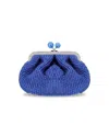 Max Mara Pasticcino Palmas Small Blue Clutch Bag In Blue