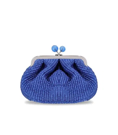 Max Mara Pasticcino Palmas Small Blue Clutch Bag