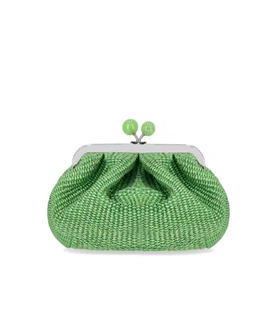 Max Mara Pasticcino Palmas Small Emerald Green Clutch Bag