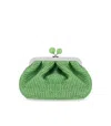 Max Mara Pasticcino Palmas Small Emerald Green Clutch Bag In Green
