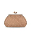 Max Mara Pasticcino Pancia Medium Orzo Clutch In Sand