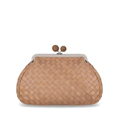 Max Mara Pasticcino Pancia Medium Orzo Clutch In Sand