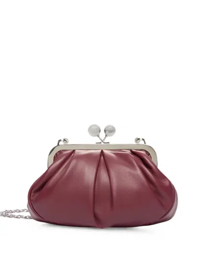 Max Mara Pasticcino Pleated Leather Shoulder Bag In Red