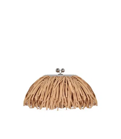 Max Mara Pasticcino Quiete Small Beige Clutch In Sand