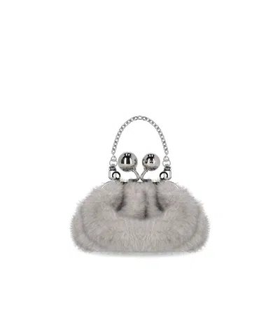 Max Mara Pasticcino Tubo Mini Grey Clutch