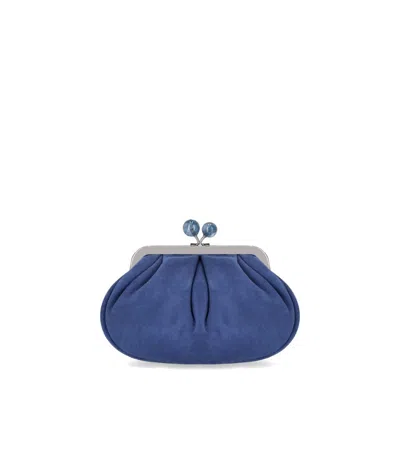 Max Mara Pasticcino Valois Small Blue Clutch