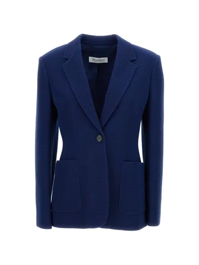 Max Mara Patch-pocket Blazer In Blue