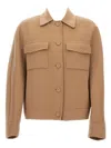 Max Mara Fiero Wool-silk-cachemere Drap Coat Overshirt Jackets Beige In Brown