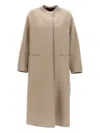 Max Mara Flared Double Cashmere Coat In Neutral