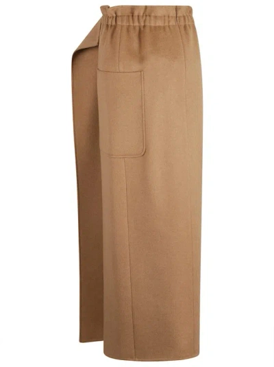 Max Mara Patch-pocket Straight Skirt In Brown