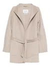 Max Mara Patch-pocket Belted Coat In Neutral