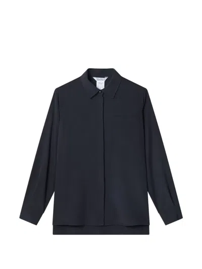 Max Mara Patch-pocket Long-sleeve Shirt In Blue