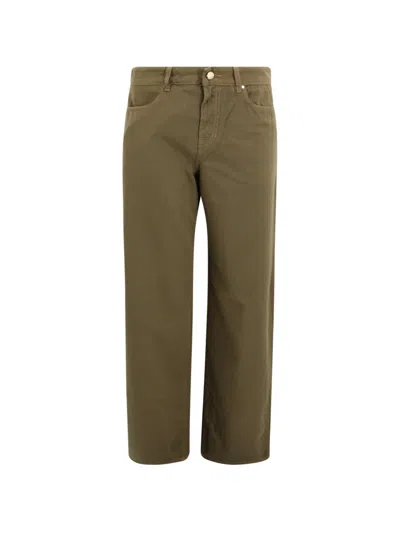 Max Mara Patch-pocket Straight Trousers In Green