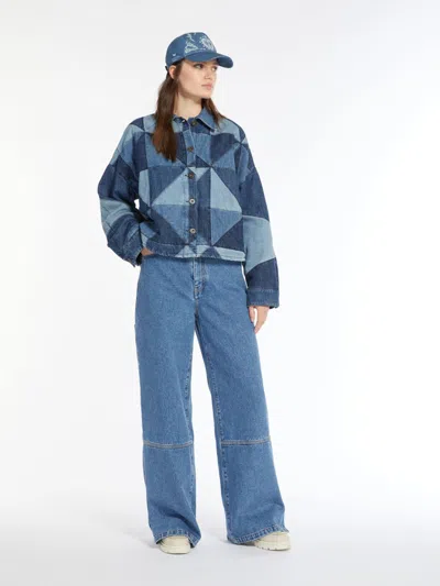 Max Mara Patchwork Denim Jacket In Navy