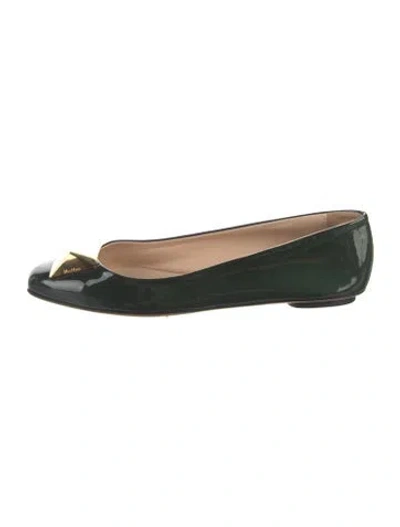 Pre-owned Max Mara Patent Leather Ballet Flats In Green