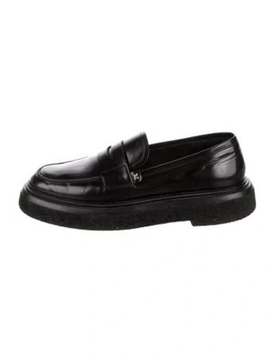 Pre-owned Max Mara Patent Leather Loafers In Black