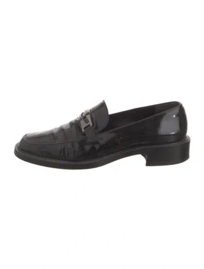 Pre-owned Max Mara Patent Leather Loafers In Black
