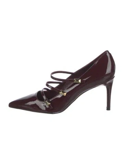 Pre-owned Max Mara Patent Leather Pumps In Burgundy