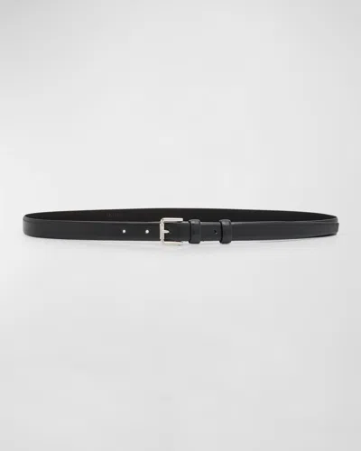 Max Mara Patent Leather Skinny Belt In Black