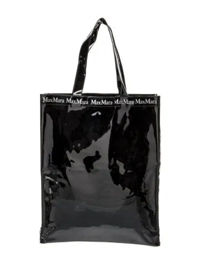 Pre-owned Max Mara Patent Leather Tote In Black