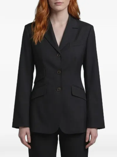 Max Mara Giacca Patio In Lana In Black