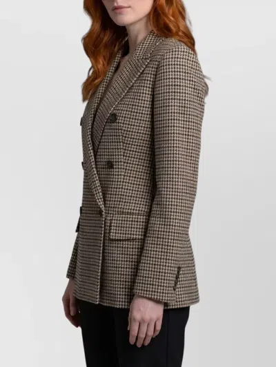 Max Mara Patio Virgin Wool Tailored Jacket In Multi