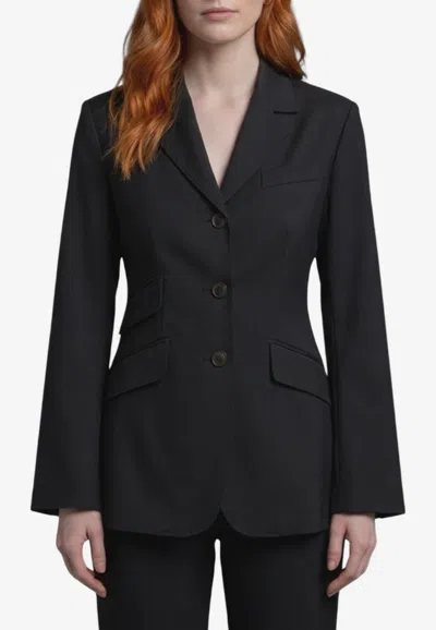 Max Mara Patio Wool Blazer In Black