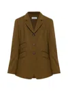 Max Mara Wool Jacket Notch Lapel Regular Fit In Brown