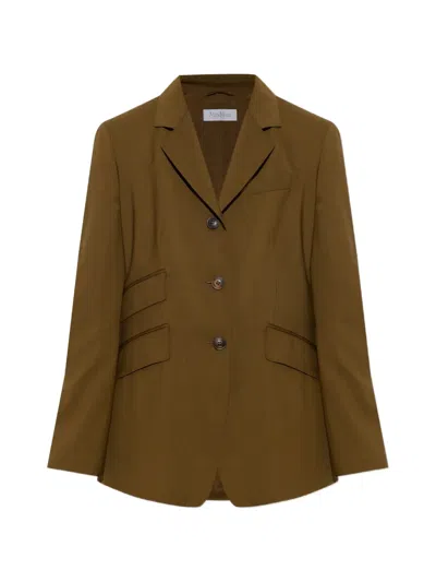 Max Mara Patio Wool Blazer In Brown