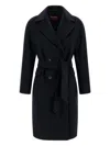 Max Mara Studio Panteon Double-breasted Coat In Blue