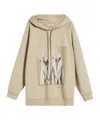 Max Mara Pattern Letters Embroidered Hooded Hooded Hoodie In Brown