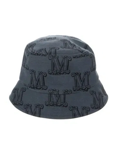 Pre-owned Max Mara Pattern Print Cotton Blend Bucket Hat In Blue