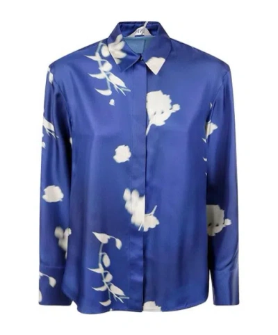 Max Mara Pattern-printed Long-sleeved Shirt In Blue