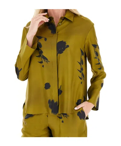 Max Mara Pattern-printed Long-sleeved Shirt In Green
