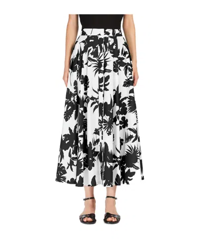 MAX MARA MAX MARA STUDIO ALLOVER FLORAL PRINTED MIDI SKIRT