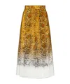 Max Mara Orche Print Silk Skirt In Brown